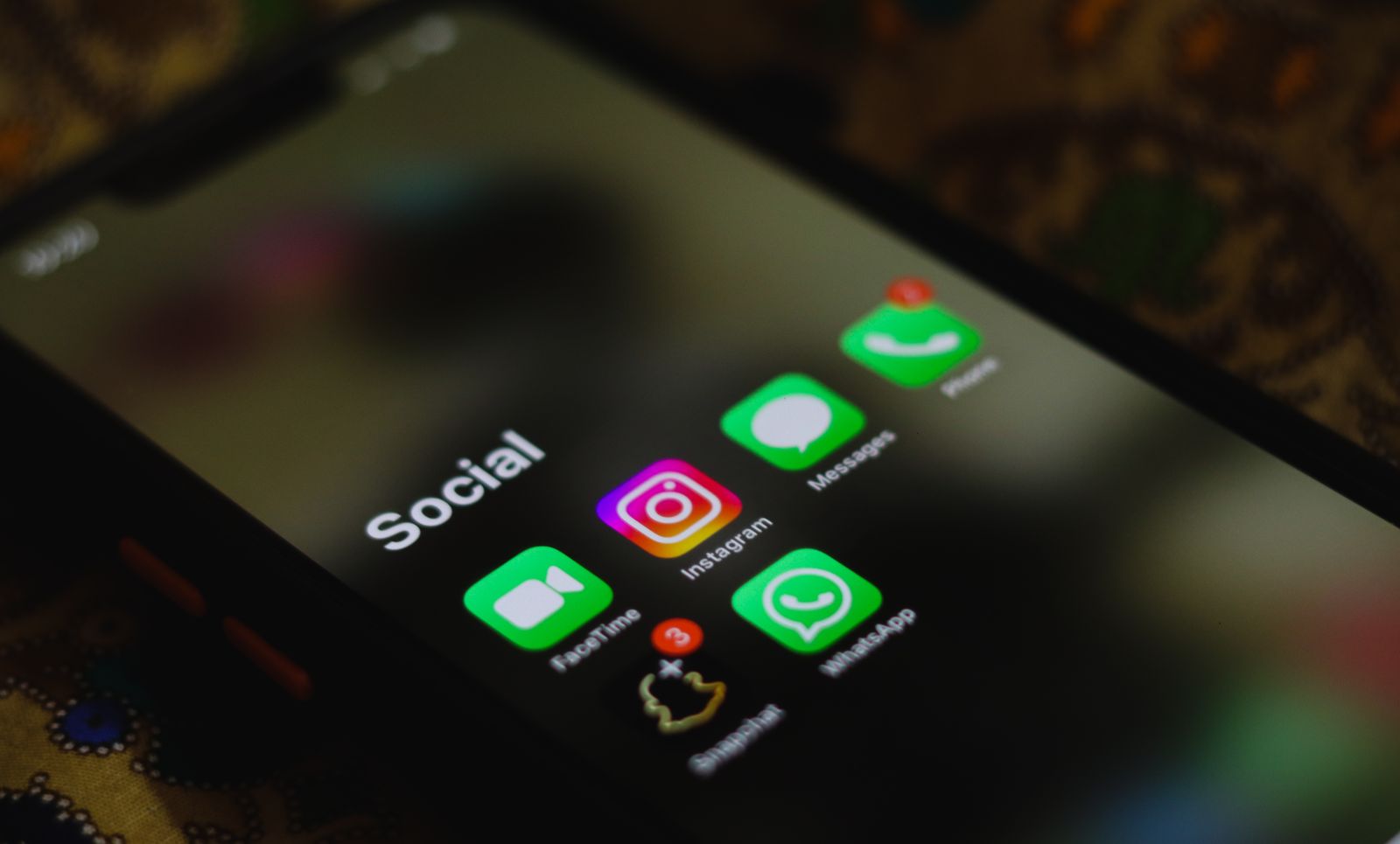 Social media apps on a phone